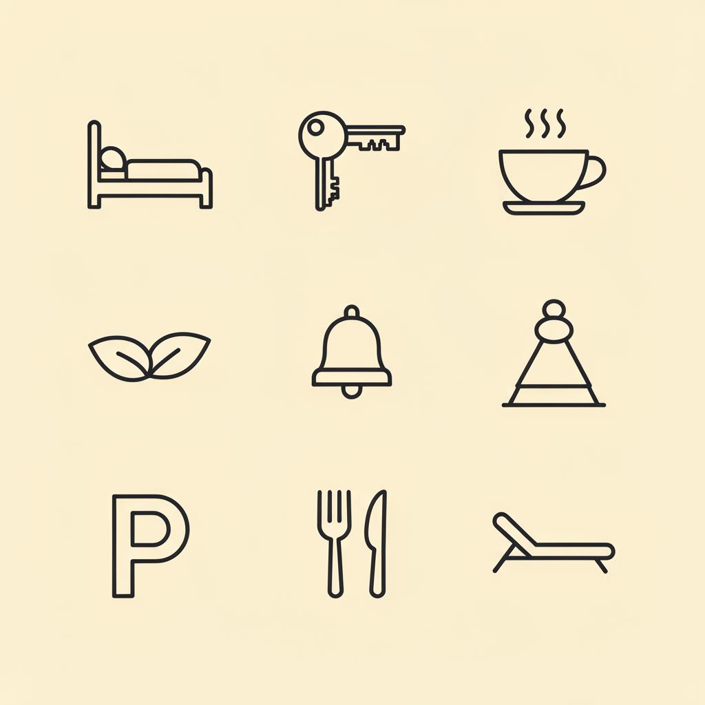 Hotel Icon Set — logo illustration by Patrik Szalka